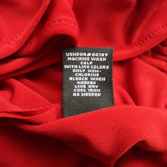 Norma Kamali Timeless Red Blouse Peasant Smocked Off Shoulder Vintage 80s L - Picture 6 of 7